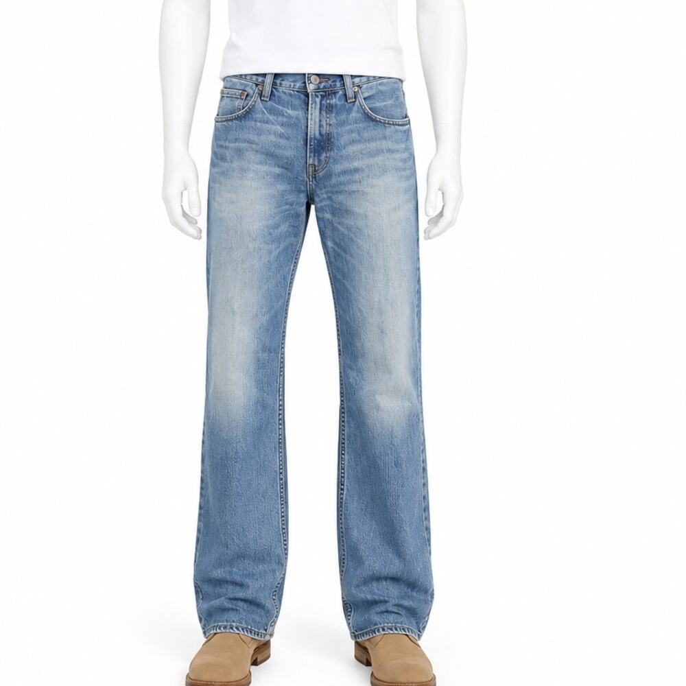 American Eagle Original Bootcut Jeans Mens 32x27 Light Wash Blue Denim rodeo